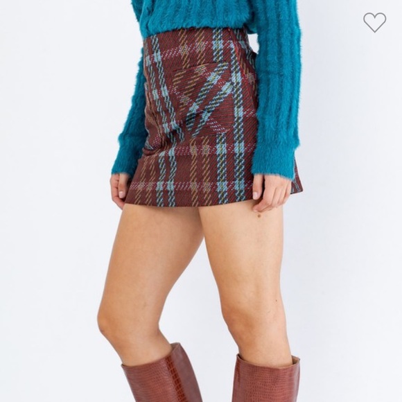 🍁Front Pocket Plaid Fall Mini Skirt - Picture 5 of 9